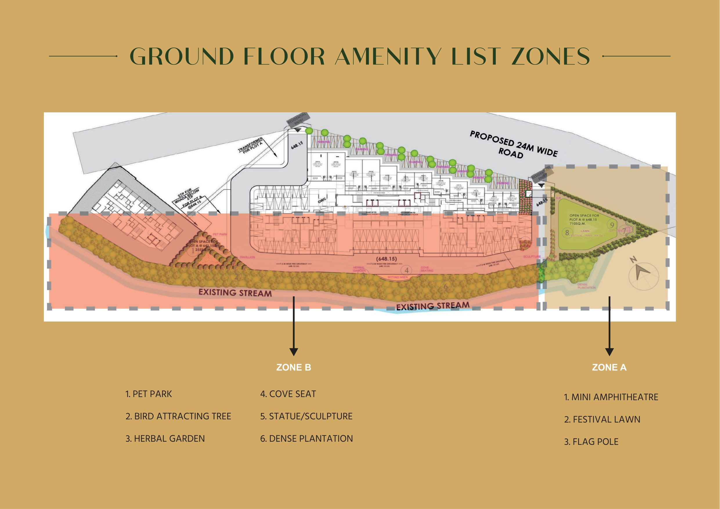 Ground floor amenity zones